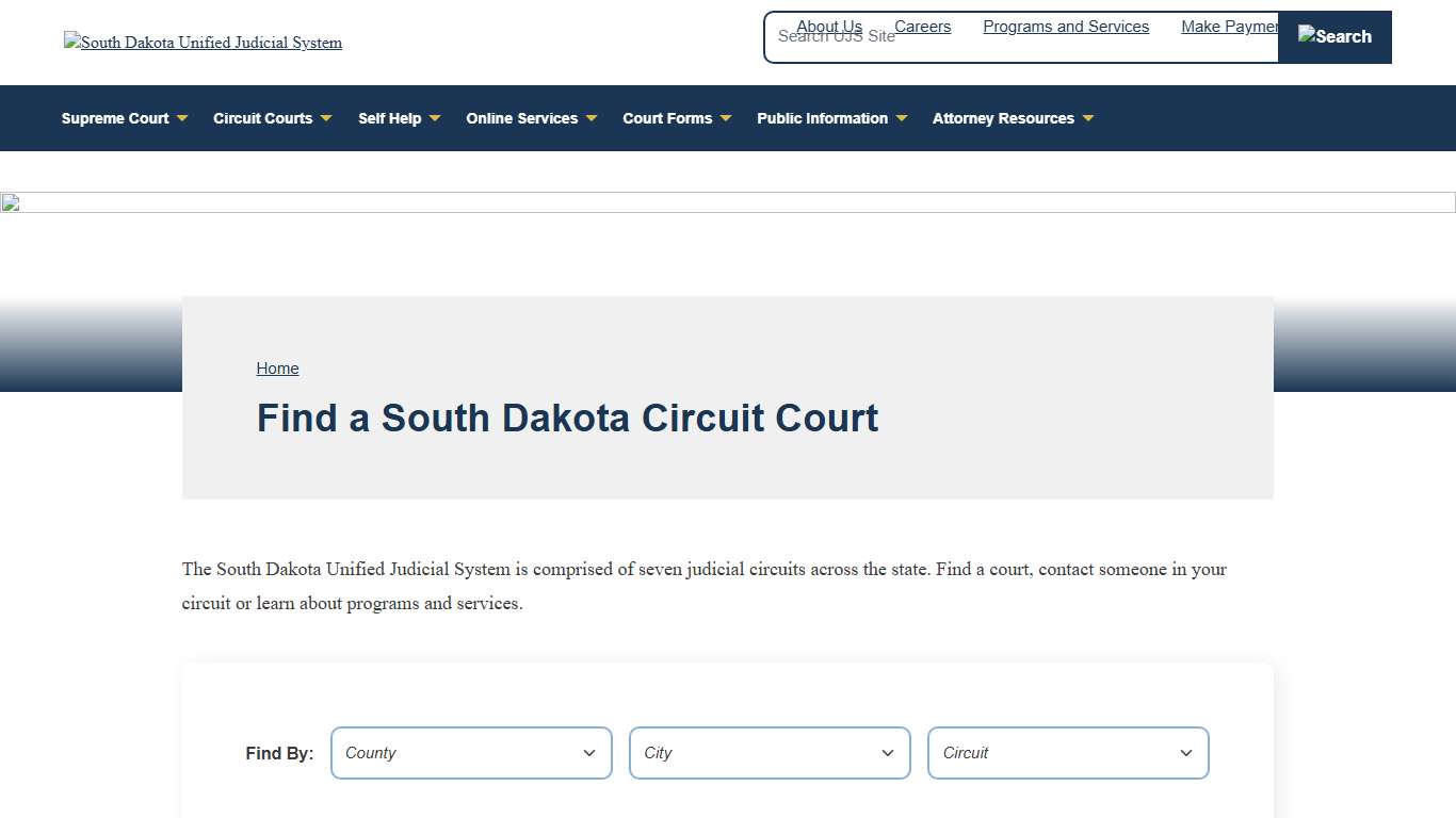 Court Finder SD Unified Judicial System SD UJS